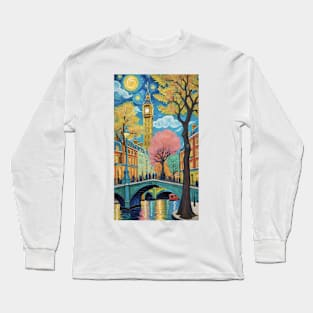 Starry Night Over London: Van Gogh Inspired Big Ben Long Sleeve T-Shirt